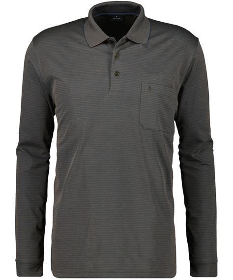 RAGMAN Softknit Polo Fineliner Langarm Ragman Herrenmode