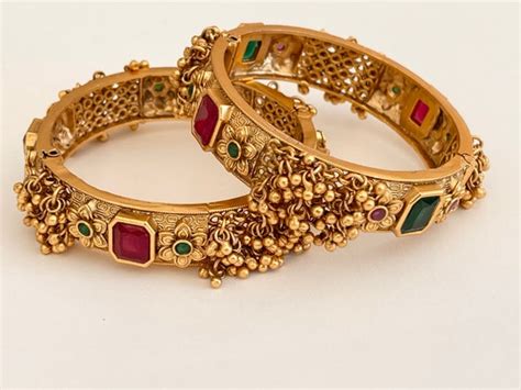 Openable Antique Gold Bangles Bangleindian Banglesantique Etsy