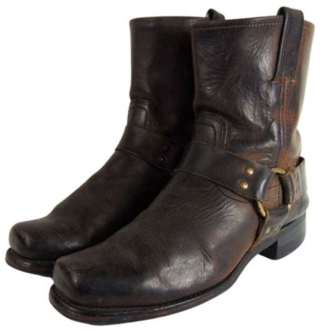 Frye Harness Brown Leather Motorcycle Boots Men S Size Riding