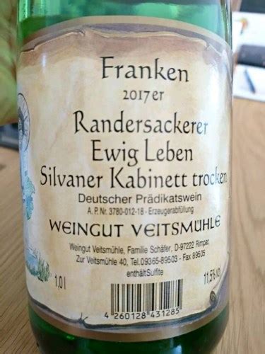 Weingut Veitsmuhle Randersackerer Ewig Leben Silvaner Kabinett Trocken