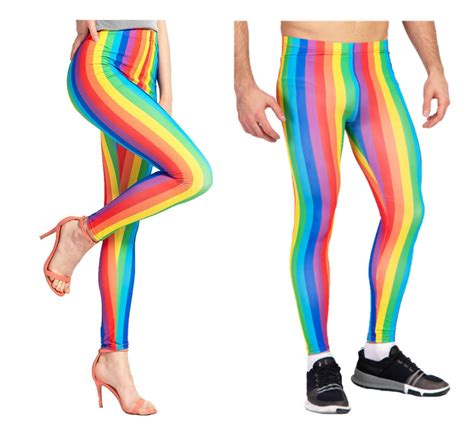 Adult Rainbow Stripe Leggings Costume Wonderland