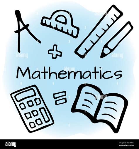 Hand Drawn Mathematics Design Set Doodle Style Vector Illustration