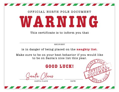 Good List Certificate Santa