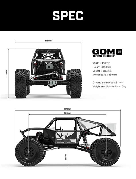 Gmade 1 10 GR01 Chassis Rock Buggy GOM 4WD Kit VIDEO RC Car Action