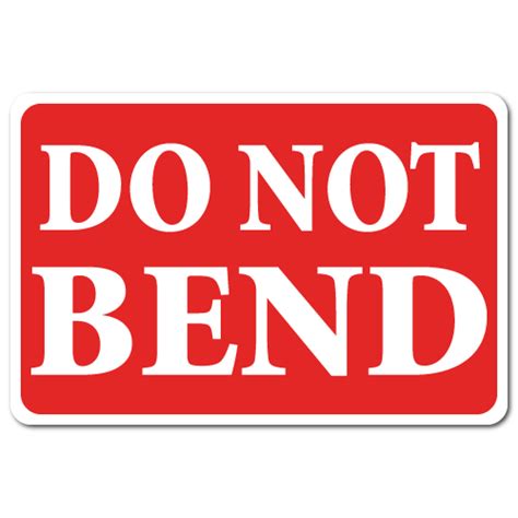 Do Not Bend Warning Stickers