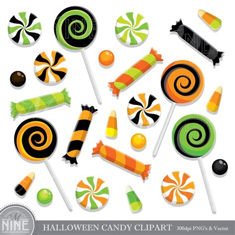 HALLOWEEN CANDY Clip Art / Halloween CANDY Clipart Downloads / - Etsy