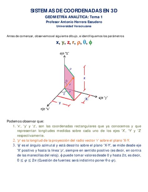 Pdf Sistemas De Coordenadas En 3d Kevin L