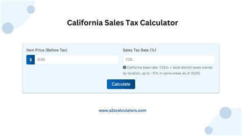 California Sales Tax Calculator
