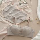 HYG Lingerie Set Leaf Embossed Wireless Bra Bikini Panties YesStyle
