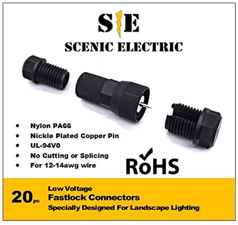 Scenic Electric Fastlock Low Voltage Wire Connector 20 Pack For Low