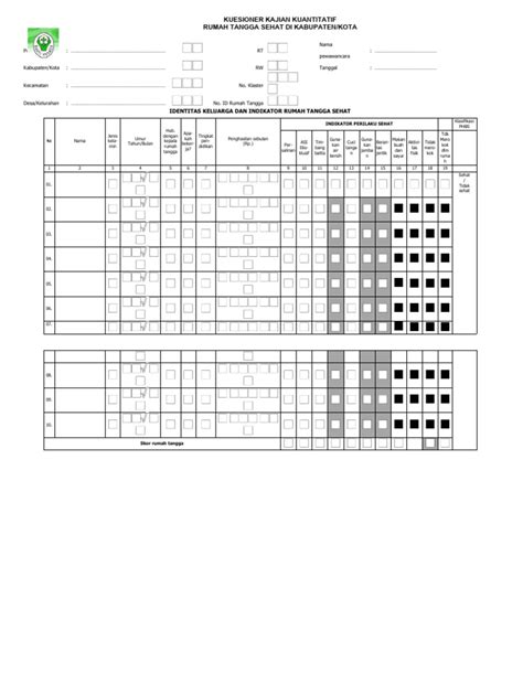 Kuesioner Phbs Rt Pdf