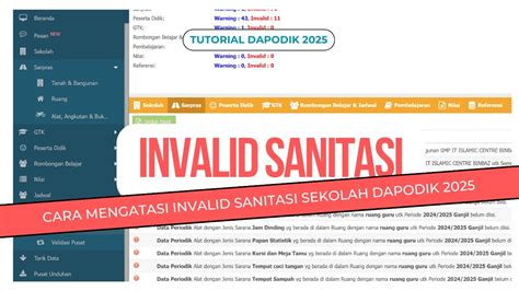 Cara Mengatasi Invalid Sanitasi Sekolah Pada Dapodik Youtube