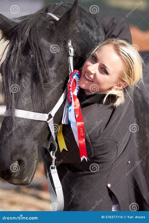 Winner, Sports and Portrait of Woman and Horse for Equestrian ...