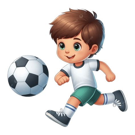 Arte De Dibujos Animados De Un Niño Jugando Fútbol O Fútbol PNG