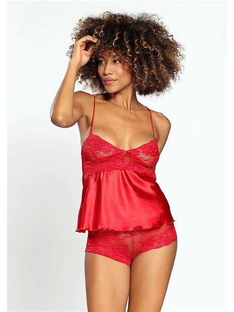 DKaren Lingerie Komplet Bielizny Aga Czerwony Classic Fit Modivo Pl