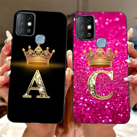 Infinix Hot 10 Hot 10 Play X688C X682B X682C ใหมแฟชน Crown จดหมายเรมตนซลโคนออนนม