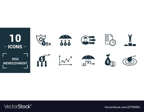 Risk Management Icon Set Include Creative Vector Image