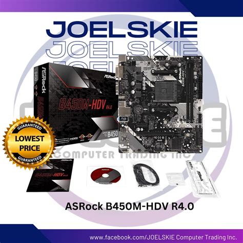 Asrock B450m Hdv R40 Micro Atx Am4 Ddr4 Motherboard Brandnew Shopee