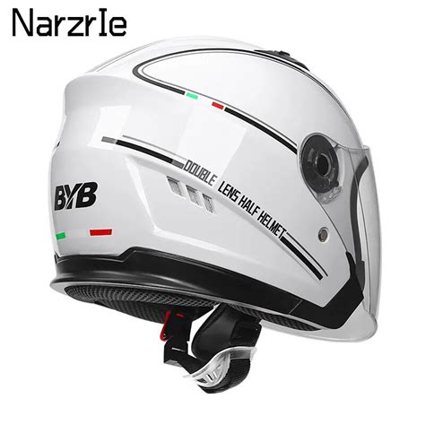 Casques De Moto Pour Hommes Demi Casque De Scooter Double Objectif