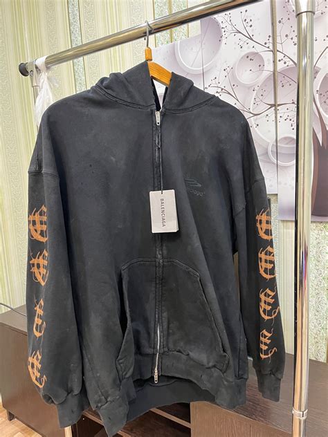 Balenciaga Balenciaga Heavy Metal Zip Up Hoodie Grailed