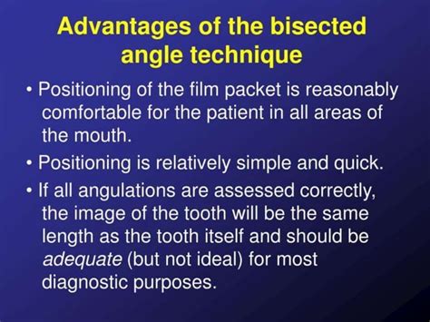 Bisecting angle technique