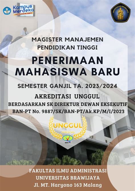 Penerimaan Mahasiswa Baru Program Studi Magister Manajemen Pendidikan