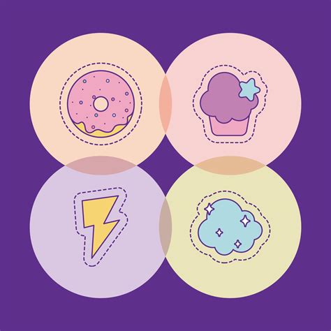 donut muffin thunder and cloud vector design 1939848 Vector Art at Vecteezy
