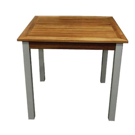 Table Carr E En Teck Et Aluminium Achat Vente Table De Jardin En