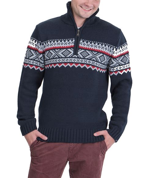 SWETER MĘSKI Z NORWESKIM WZOREM GRANATOWY M 12626669843 Allegro pl