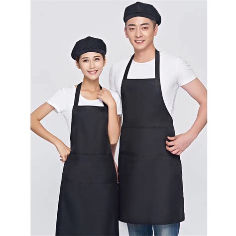 Kitchen Apron Waterproof Oil Proof Neck Apron Restaurant Coffee Shop