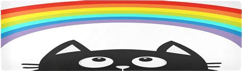 Freeamg Cute Black Cat Pot Holders Durability Trivets For Hot Pots And Pans Waterproof Rainbow