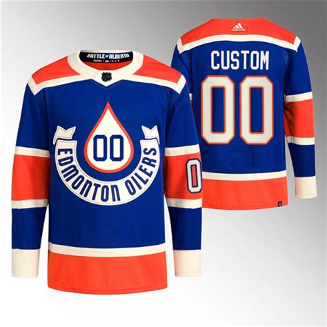 Men's Edmonton Oilers Custom 2023 Royal Heritage Classic Primegreen ...