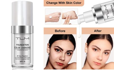 Flawless Colour Changing Foundation Makeup Base Warm Skin Tone Nude Face Moisturizing Liquid