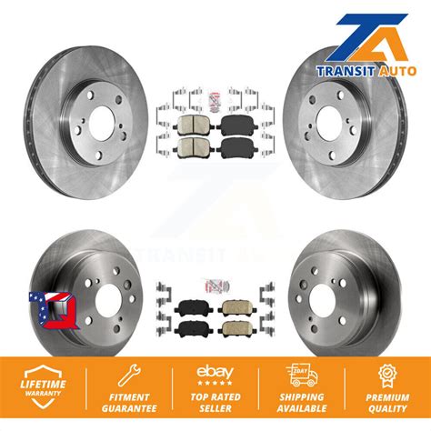 Front Rear Integrally Molded Pad Disc Brake Rotors Kit For Toyota