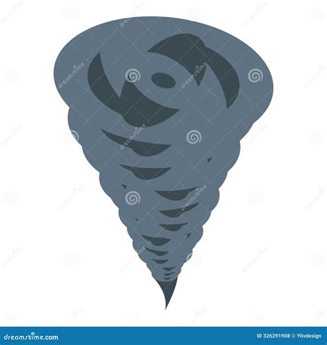 Big Grey Tornado Rotating, Hurricane Climate Change Concept Stock Photo