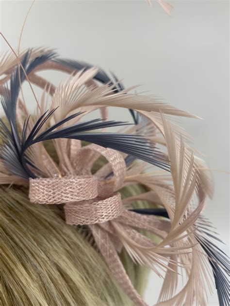 Nude Blush Pink Fascinator Pink And Grey Fascinator Simple Etsy UK