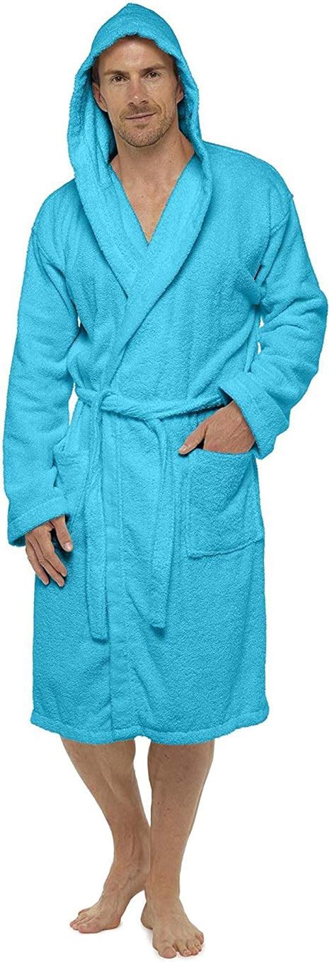 Men Towelling Robe 100 Cotton Terry Towel Shawl Collar Bathrobe