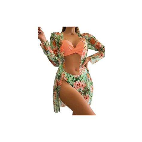 NIBESSER Costumi Da Bagno Donna 3 Pezzi Bikini Donna Mare Sexy Con Copricostume Corto Micro