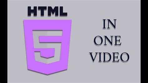 Learn Basic Html In One Video Latest Html 5 Tutorial Crash Course