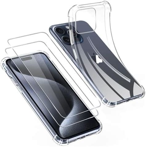 Pnakqil Coque Pour Iphone Pro Transparente Avec Verre Tremp