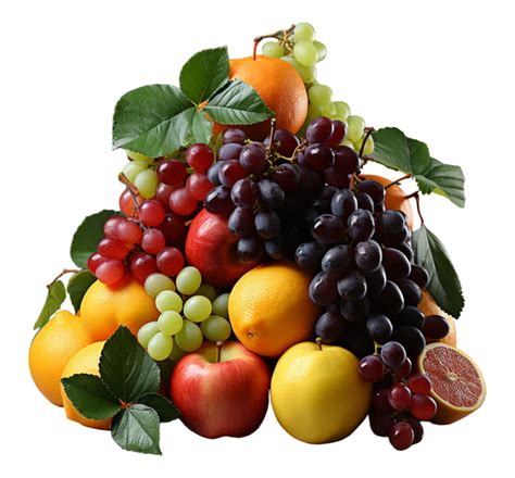 AI Generated Portrait Of Pile Of Fruits Isolated On Transparent