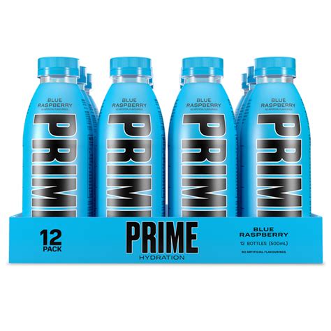 Prime Hydration Drink Blue Raspberry Flavour 500ml Pack Of 12 Click Cuisine