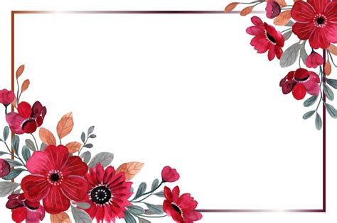 Red Flower Border Clip Art