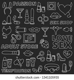 Vector Set Sex Shop Icons Erotic Stock Vector Royalty Free Shutterstock