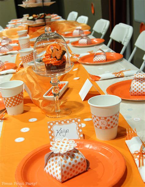 A Sweet Orange Cream Tea Party - Press Print Party