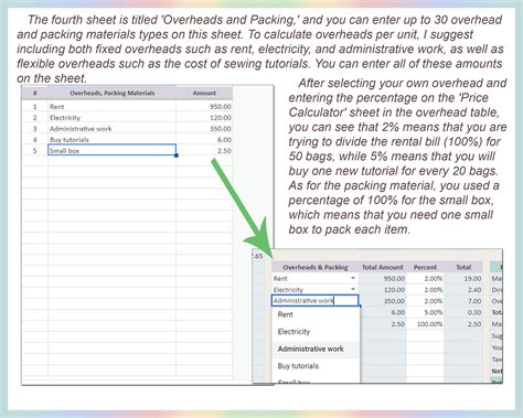 pricing markup template product costing spreadsheet excel product