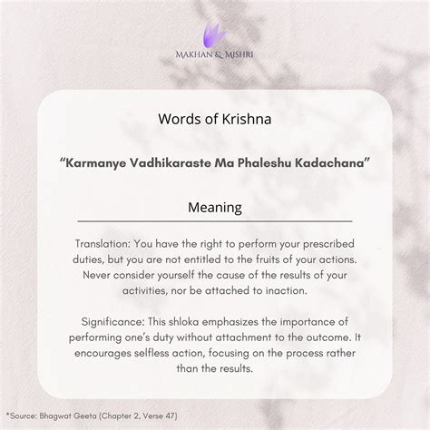 Makhan & Mishri on Instagram: "🌸 Words of Krishna 🌸 “Karmanye ...