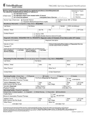 Tricare Service Request Notification Form Fill Online Printable