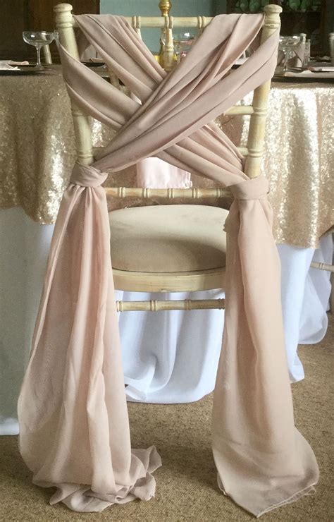 Nude Chiffon Wedding Chairs