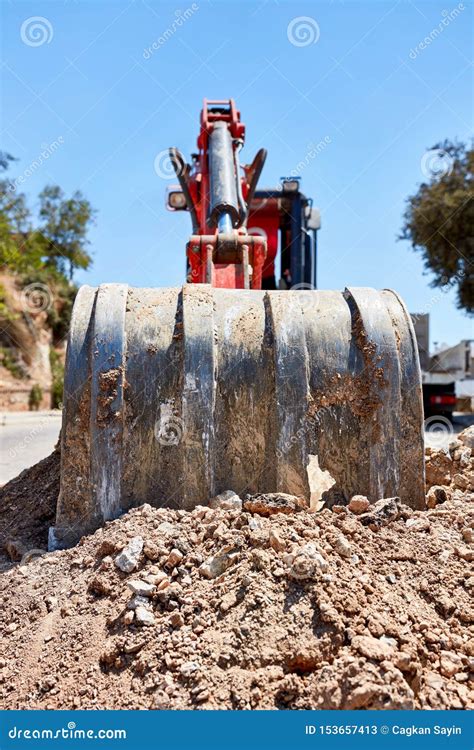 An Earth Mover Digger On The Road Stock Image Image Of Area